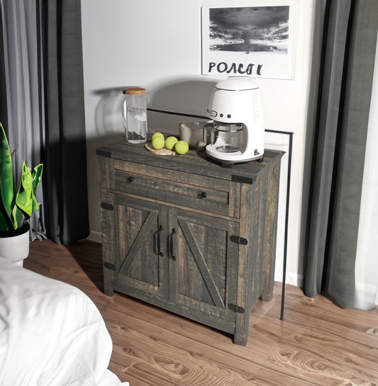 Farmhouse Accent Cabinet Black Pine