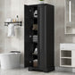 Storage Cabinet with Two Doors for Bathroom, Office, Adjustable Shelf, MDF Board, Black