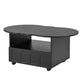 ON-TRANS flexible cream style coffee table with 2 brake wheels, drawers, large storage space,black, 39.37 '' x 23.6 ''