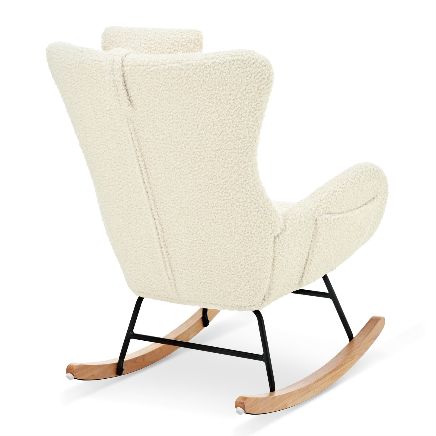 Rocking Chair - with rubber leg and cashmere fabric suitable for living room and bedroom