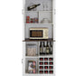 76-Inch Tall Farmhouse Kitchen Faux Rattan Wine Cabinet with Square Compartments and Shelves