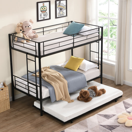 METAL Bunk Bed with trundle Black