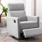 Modern Upholstered Rocker Nursery Chair Plush Seating Glider Swivel Recliner Chair Gray