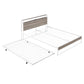 Queen Size Metal Platform Bed Frame with Trundle, USB Ports and Slat Support ,No Box Spring Needed White