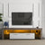 20 minutes quick assembly brown simple modern TV stand with the toughened glass shelf Floor cabinet Floor TV wall cabinet