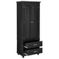 Tall Storage Cabinet with Two Drawers, Perfect for Bathrooms and Offices, Black Finish