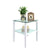 Glass two layer tea table small round table bedroom corner table living room white side table(White)