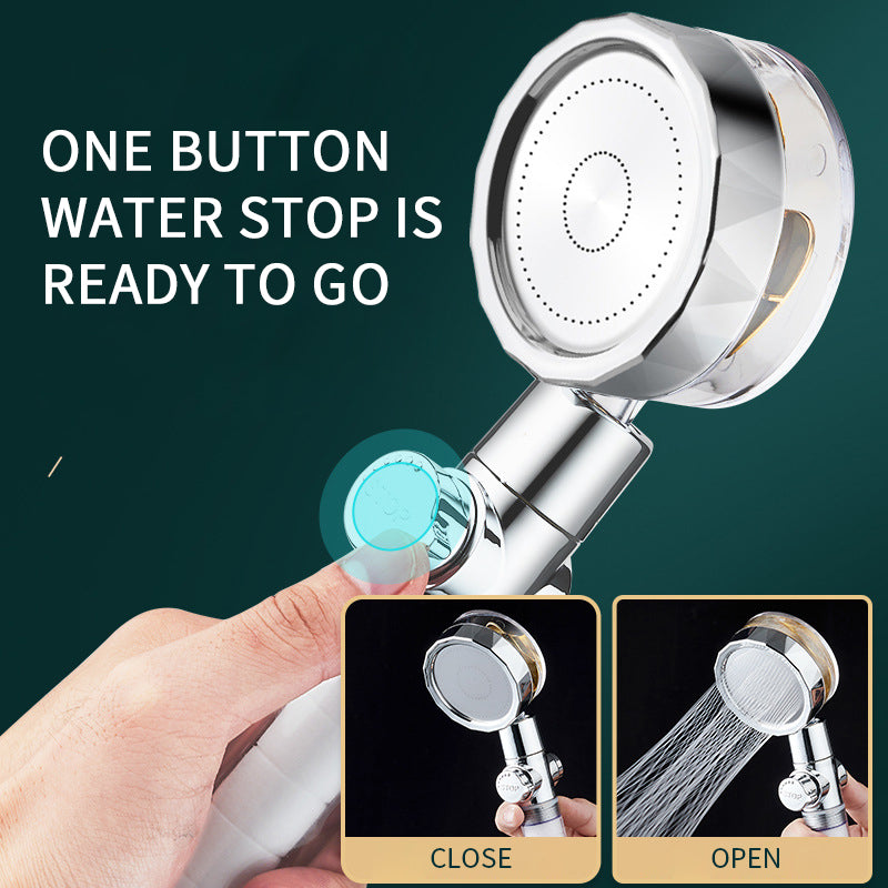 Propeller Shower Turbocharged Shower Head Shower Head Shower One-Button Water-Stop Shower