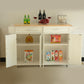 Kitchen Island and Cart, Mobile Design with Rubber Wood Leaf Countertop and Storage Cabinet