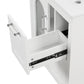 Bathroom Vanity with Sink, Bathroom Vanity Cabinet with Two Drawers and Door, Adjustable Shelf, Solid Wood and MDF, White