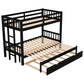 Twin over Pull-out Bunk Bed with Trundle  Espresso