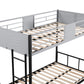 Metal twin bed with ventilation panel for noise reduction/safety guardrail/flexible space support/triple bed/CPC Certified