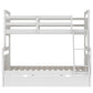 Twin over Full Bunk Bed with Ladder, Two Storage Drawers, Safety Guardrail  White