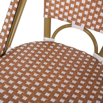 Aluminum Wicker Bar Stool Set of 2