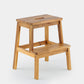 Acacia Wood Two-Step Stool, Small Rectangle Design for Functional Use