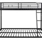 Litera de metal de dos plazas sobre una cama matrimonial con estructura resistente, reducción de ruido y barandillas de seguridad