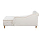 Beige Chaise Lounge Indoor Velvet Lounge Chair for Bedroom with Storage & Pillow Modern Upholstered Rolled Arm Chase Lounge