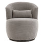 Grey Plush Swivel Accent Chair with 360° Rotation and Metal Base, Contemporary Design for Living Rooms