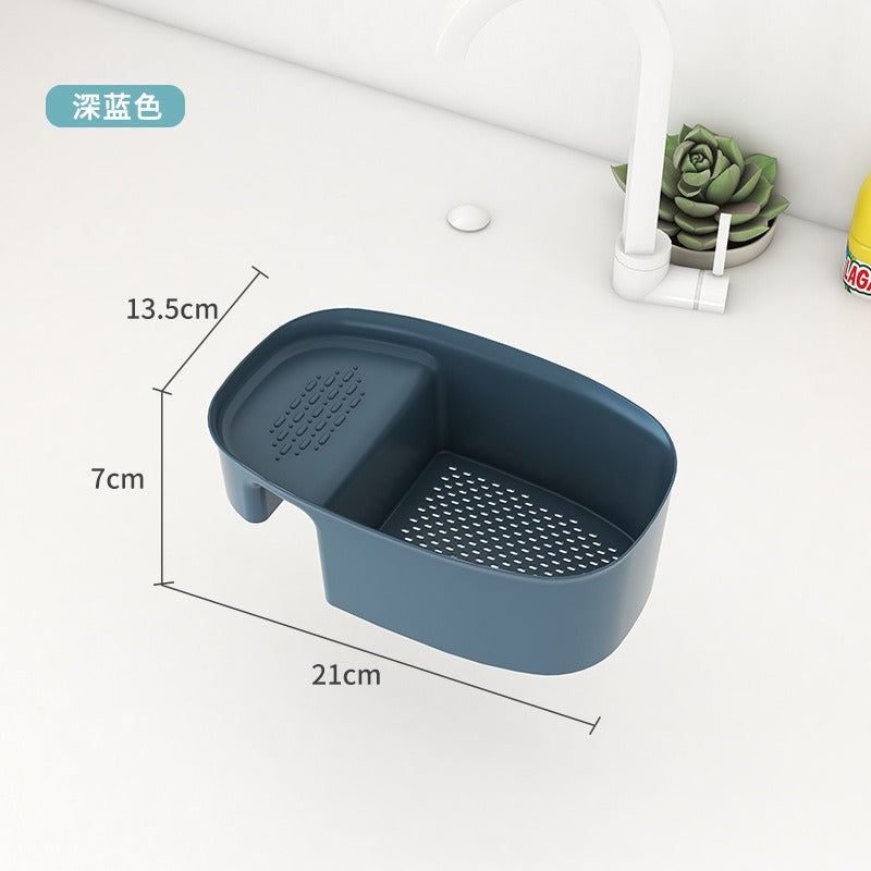 Creative kitchen saddle drain basket sink kitchen waste drain basket sink vegetable drain rack storage rack