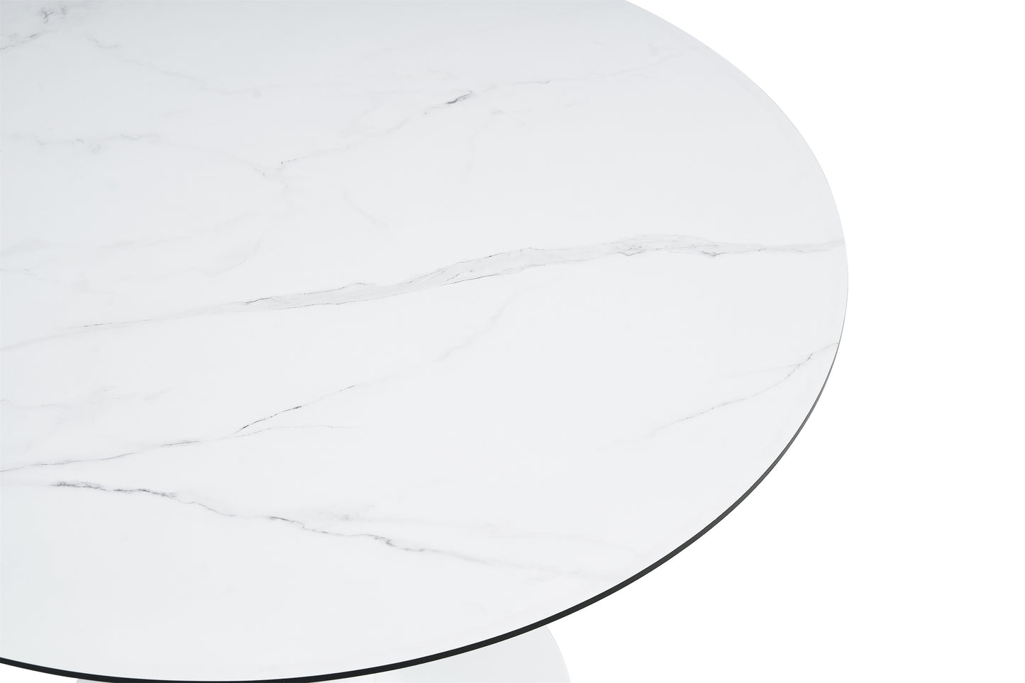 TULIP DINING TABLE Dia 100cm ROUND WHT MARBLE WHT 1pc per ctn