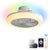 Smart LED Bladeless Ceiling Fans Remote with Alexa/Google, Modern Flush Mount RGB Ceiling Fan for Bedroom