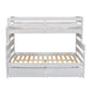 Wood Twin over Full Bunk Bed with 2 Drawers  White