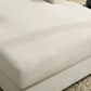 39.7" Oversized Chaise Lounger with Pillows, Charge Station, and Cup Holders, Chenille Fabric in Cream