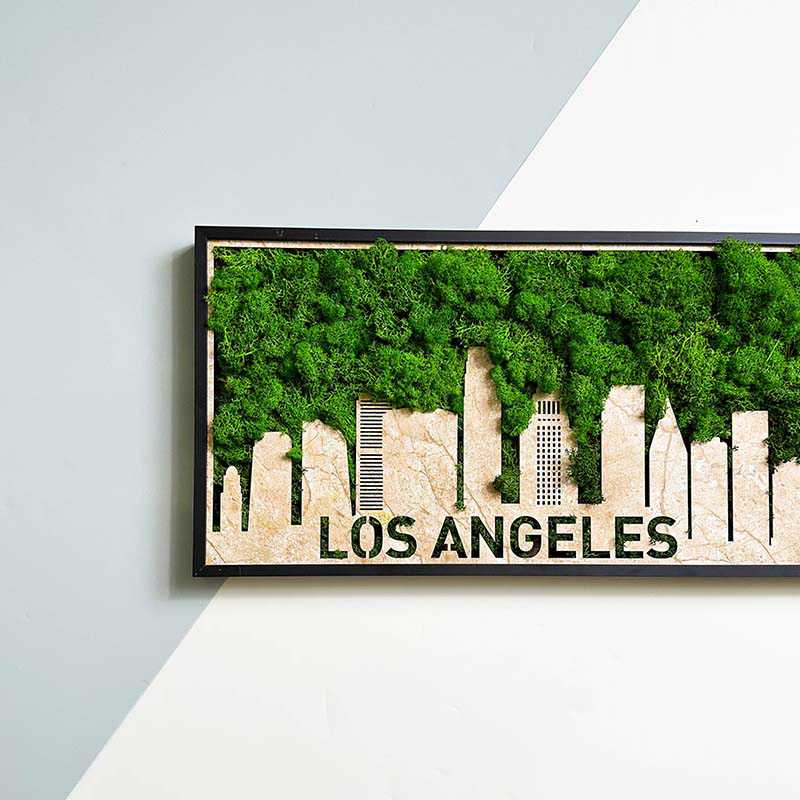 Los Angeles Moss City Silhouette Metal Wall Art Small