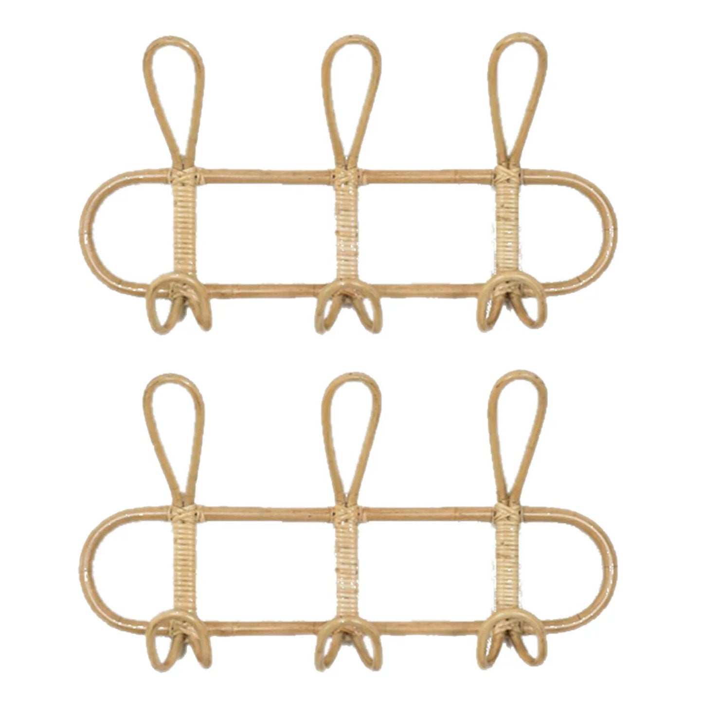 Kids Room Decor Hanger Rattan Wall Hooks Kids Garments Organizer Rack Clothes Hat Hanging Hook Rattan Hanger