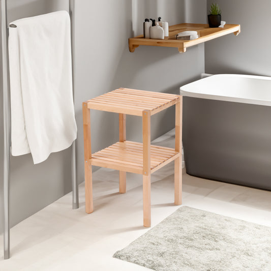 2-Tier Birch Bathroom Storage Rack