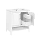 Bathroom Vanity with Sink Multi-functional Bathroom Cabinet with Doors and Drawers Solid Frame and MDF Board, White