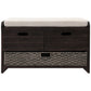 TREXM Storage Bench with Removable Basket and 2 Drawers, Fully Assembled Shoe Bench in Espresso Finish