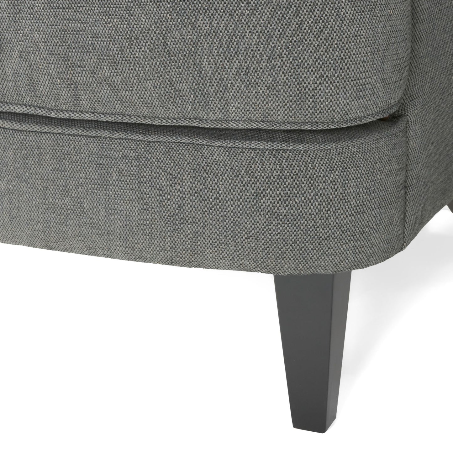 Sillón club moderno de tela gris y conjunto otomano, elegante sillón acolchado para salas de estar