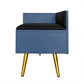 Modern Shoe Storage Bench with Hidden Storage and Upholstered Cushions, Navy Finish