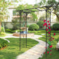 Metal Garden Arch L80.3'' x W20.47'' x H81.1'' Climbing Plants Support Rose Arch Outdoor Black