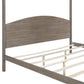 King Size Canopy Platform Bed with Headboard and Support Legs, Brown Wash