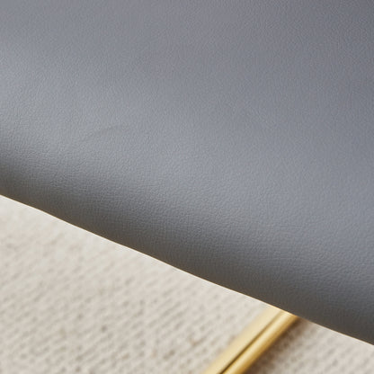 Faux Leather Dining Chairs Set of 4 Gray