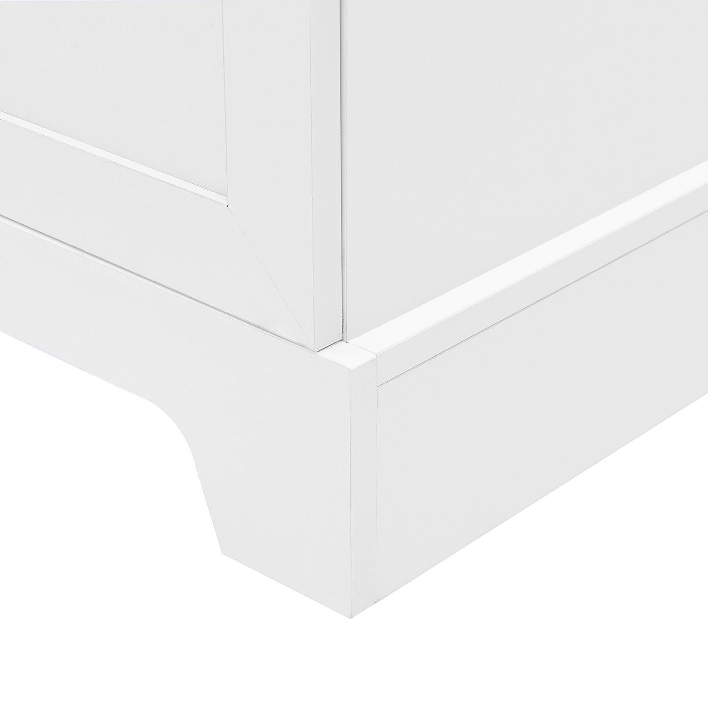 Storage Cabinet with Two Doors for Bathroom, Office, Adjustable Shelf, MDF Board, White