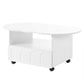 ON-TRANS flexible cream style coffee table with 2 brake wheels, drawers, large storage space, white, 39.37 '' x 23.6 ''