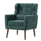 Modern Accent Chair Upholstered Foam Filled Living Room Chairs Comfy Reading Chair Mid Century Modern Chair  (Blackish Green)