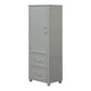 Tall Bathroom Storage Cabinet, Freestanding Storage Cabinet with Two Drawers and Adjustable Shelf, MDF Board , Grey