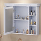 35'' x 28'' Blue Wall Mounted Bathroom Storage Cabinet with Mirror Door, Modern Bathroom Wall Cabinet with Mirror