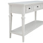 TREXM Classic Retro Style Console Table with Three Top Drawers and Open Style Bottom Shelf (Antique White)