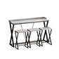 Modern Design Kitchen Dining Table Pub Table with X-Shaped Table Legs Long Dining Table Set with 3 Stools Gray