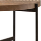 Modern Thread Design Round Coffee Table MDF Table Top with Cross Legs Metal Base