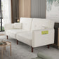 Sofa bed in White Cotton Linen Fabric