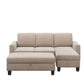 81" Reversible Sectional Couch with Storage Chaise, L-Shaped Sofa for Apartments in Warm Grey