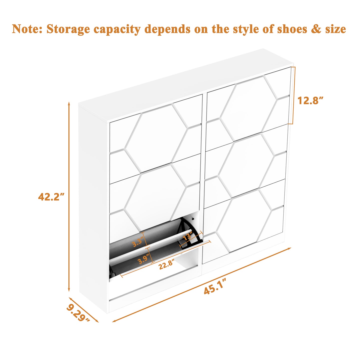 Shoe Storage Cabinet for Entryway, 6 Tiers Shoe Organizer with Carved Panels Vertical Shoe Cabinet for Front Door Entrance