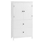 Bathroom Storage Cabinet, Cabinet with Two Doors and Drawers, Adjustable Shelf, MDF Board, White