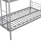 Metal bunk bed/sturdy/noise reduction/2 side ladders/safety guardrails/CPC certification/no spring box required (Silver)